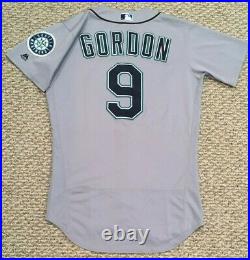 GORDON size 40 #9 2018 Seattle Mariners game used jersey road gray MLB HOLOGRAM