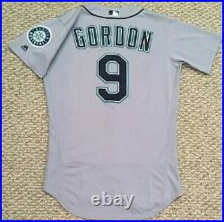 GORDON size 40 #9 2018 Seattle Mariners game used jersey road gray MLB HOLOGRAM
