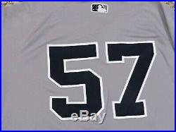 GREEN #57 size 46 2018 Yankees Game used Jersey issue ROAD POST SEASON MLB HOLO