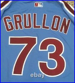 GRULLON #73 size 50 2020 PHILADELPHIA PHILLIES Home RETRO Game Jersey MLB holo