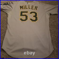 Game Issued/Worn Majestic Oakland Athletics Miller Road Gray Jersey Hologram