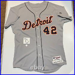Game Used 2007 CURTIS GRANDERSON Detroit Tigers GAME USED 42 Baseball Jersey MLB