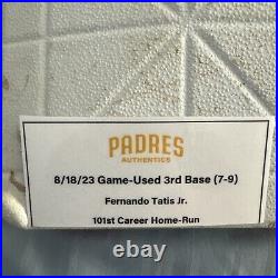 Game-Used 3rd Base 8/18/23 Padres Vs. D'Backs FERNANDO TATIS Jr. Career HR #101
