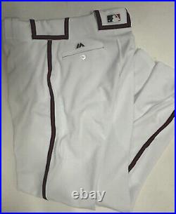 Game Used Atlanta Braves White Pants 35x35 Baggy Majestic