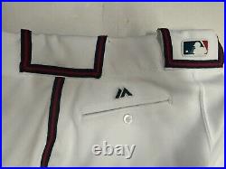 Game Used Atlanta Braves White Pants 35x35 Baggy Majestic