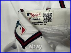 Game Used Atlanta Braves White Pants 35x35 Baggy Majestic