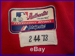 Game Used Boston Red Sox #2 Jacoby Ellsbury 2013 Red Alternate Jersey vs Yankees