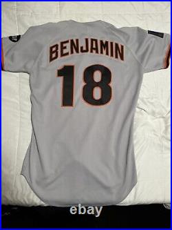 Game Used Mike Benjamin 1994 San Francisco Giants Road Jersey