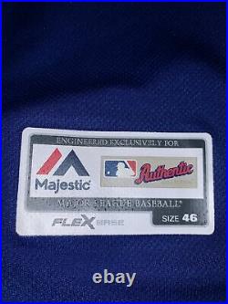 Game Used Wilmer Flores #4 NY Mets Majestic Jersey With Rusty Staub Patch 2017
