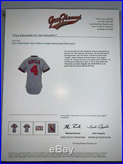 Game Used Worn Bobby Bob Grich California Angels Jersey 1982 1984