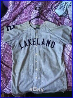 Game Used Worn Detroit Tigers / Lakeland Tigers Flannel Road Jersey Utterly Rare