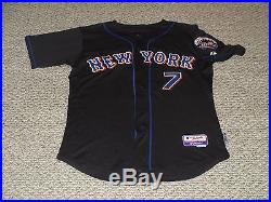 Game Used Worn Issued Mets Jersey Road Black Jose Reyes Size 44 light use