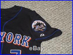 Game Used Worn Issued Mets Jersey Road Black Jose Reyes Size 44 light use