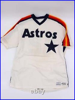 Game Worn 1983 #42 Bert Roberge Houston Astros Road Rainbow Jersey, Medali