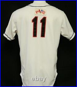 Game Worn Ottawa Lynx (Orioles) Minor League Home Jersey #11 Size 46