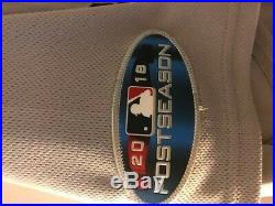 Game Worn (Used) Xander Boegarts Boston Red Sox Away 2018 Post Season Jersey