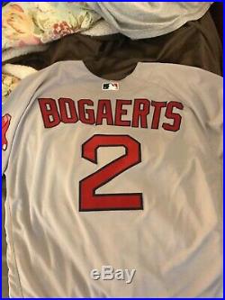 Game Worn (Used) Xander Boegarts Boston Red Sox Away 2018 World Series Jersey