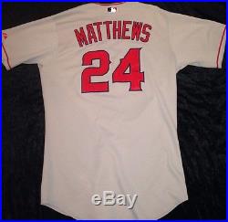 Gary Mattews Jr. 2007 LA ANGELS Game-Worn Road Jersey #24 MLB Game-Used Uniform