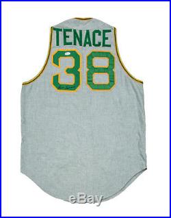 Gene Tenace 1971 Signed Oakland A's Vintage Game Used Jersey Vest Jsa Mears