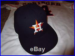 George Springer 2014 Game Used Worn Astros Jersey & Hat MLB Authentic x 2 ROOKIE