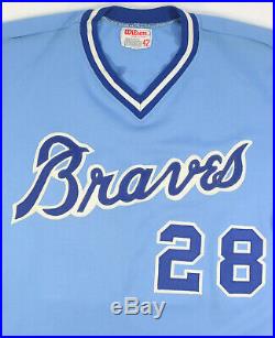 Gerald Perry 1985 Game Used Worn Atlanta Braves Powder Blue Jersey
