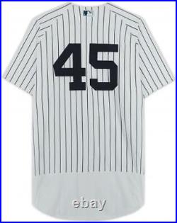 Gerrit Cole New York Yankees Game-Used #45 White Pinstripe Jersey Item#12904150