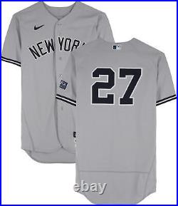 Giancarlo Stanton New York Yankees Player-Issued #27 Gray Jersey 2023 MLB Season