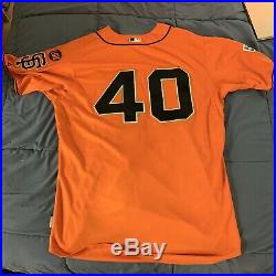 Giants Game Used Jersey 2015 Madison Bumgarner Orange Home Alternate MLB Auth