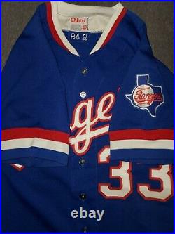Glen Cook Texas Rangers Game Worn Used Jersey MLB Size 42 Set 2 1984 1985 Wilson