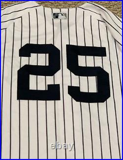 Gleyber Torres Rookie Postseason #25 2018 Yankees Game Jersey Home White Mlb