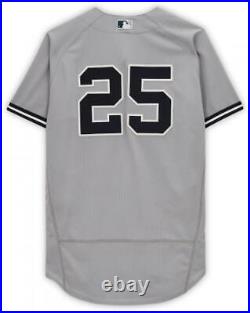 Gleyber Torres Yankees GU #25 Gray Jersey vs. Detroit Tigers on April 21, 2022