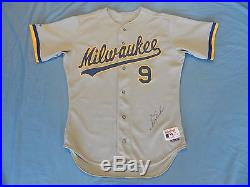 Greg Brock 1991 Milwaukee Brewers game used jersey