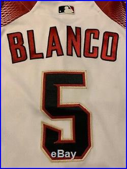 Gregor Blanco Game Used Diamondbacks 2017 Postseason Jersey MLB Auth