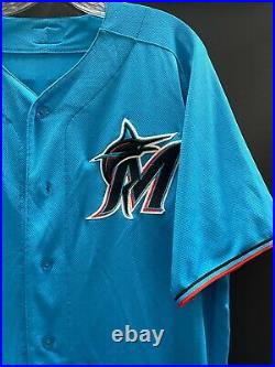 Griffin Conine #14 Miami Marlins Game Used Stitched Authentic Jersey Training