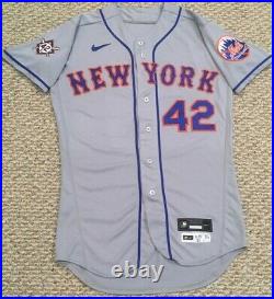 HAMILTON #42 2020 JACKIE ROBINSON Mets game used jersey issue road gray MLB HOLO