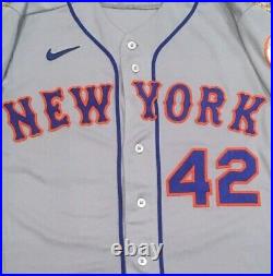 HAMILTON #42 2020 JACKIE ROBINSON Mets game used jersey issue road gray MLB HOLO