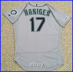 HANIGER #17 size 46 2019 Mariners game used jersey road gray 150 patch MLB HOLO