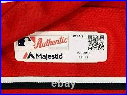 HARPER size 44 #34 2018 Washington Nationals game used jersey SPRING RED MLB