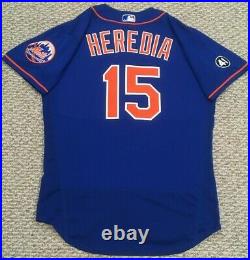 HEREDIA size 44 #15 2020 New York Mets game used jersey home blue SEAVER 41 MLB