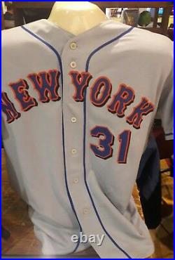 HOF Mike Piazza NY Mets Game Used Away Jersey McGraw & Murphy Patch Steiner COA