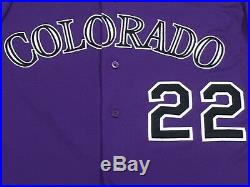 HOME RUN IANETTA #22 2018 Colorado Rockies GAME USED jersey alt purple MLB HOLO