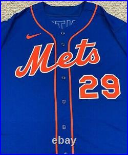 HUNTER size 52 2021 New York Mets game used jersey home blue SEAVER 41 MLB holo