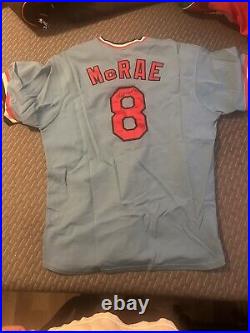 Hal McRae Signed Game Used 2005 Throwback Jersey Powder Blue St Louis Cardinals