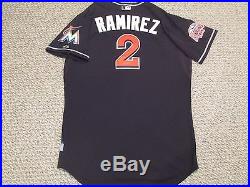 Hanley Ramirez SZ 48 #2 2012 Miami Marlins Game jersey issued alt black 2 patch