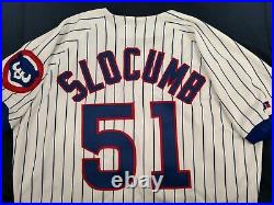 Heathcliff Slocumb 1992-1993 Chicago Cubs #51 Game Used Home Pinstripe Jersey