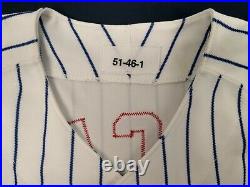 Heathcliff Slocumb 1992-1993 Chicago Cubs #51 Game Used Home Pinstripe Jersey