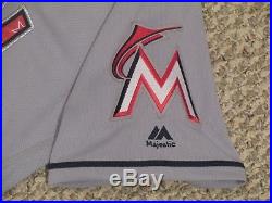 Hechavarria size 46 #3 2017 Miami Marlins Game Jersey gray road JULY 4 3 PATCHES