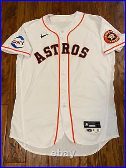 Houston Astros 2023 Game Issued Home White Blank Jersey Size 48 MLB OXY Patch