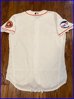 Houston Astros 2023 Game Issued Home White Blank Jersey Size 48 MLB OXY Patch