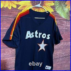 Houston Astros Al Osuna #52 Navy Jersey Batting Vintage